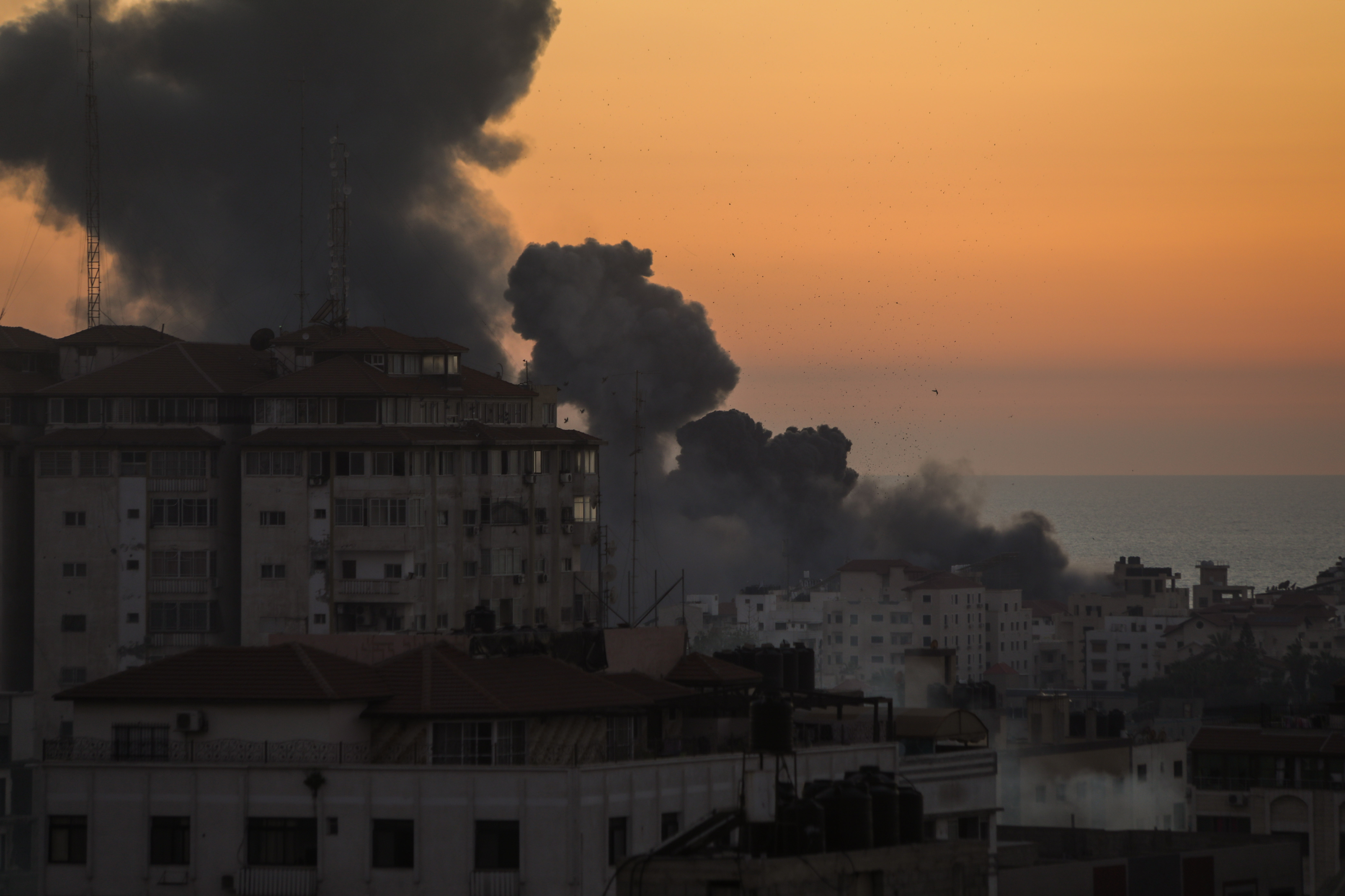 Israeli shells land on the Gaza Strip during Israel's May bombardment
