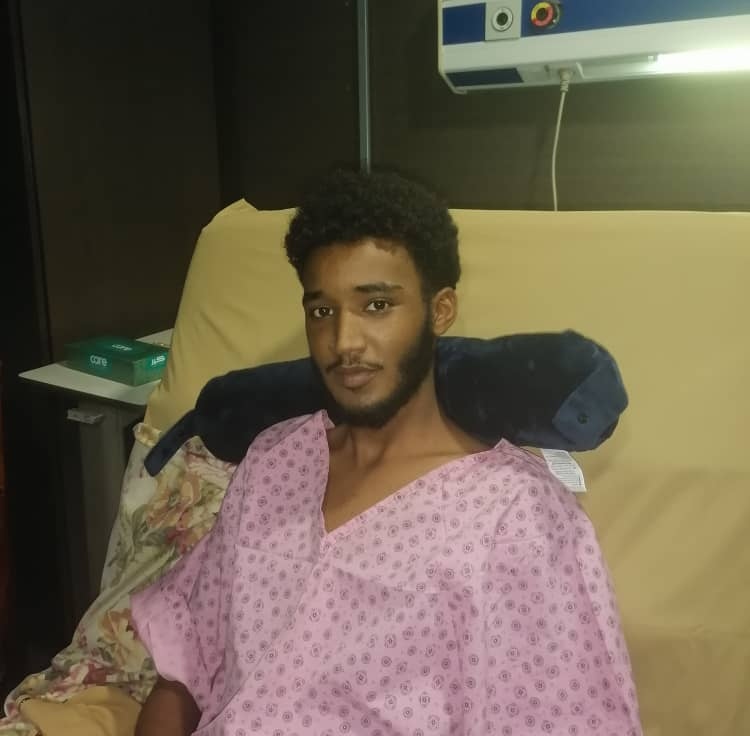 Mohayad in his hospital bed (MEE)