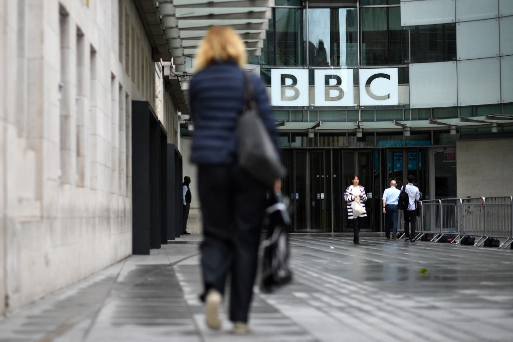 The BBC headquarters in London are pictured in July 2020 (AFP)