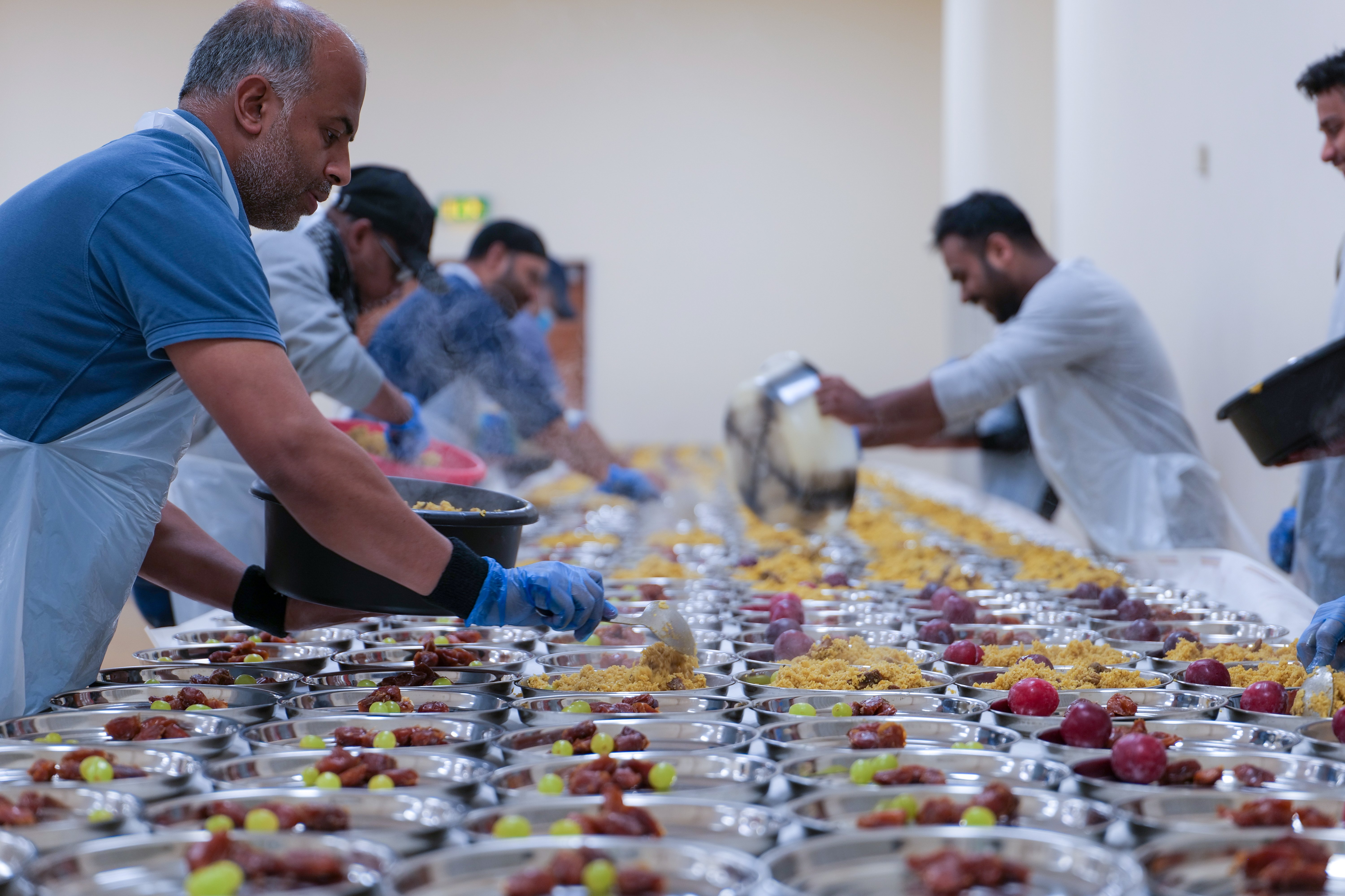 East London Mosque said it has had to double the number of meals it provides for the daily iftar meal Muslims eat to break their fast (ELM/Salman Farsi)