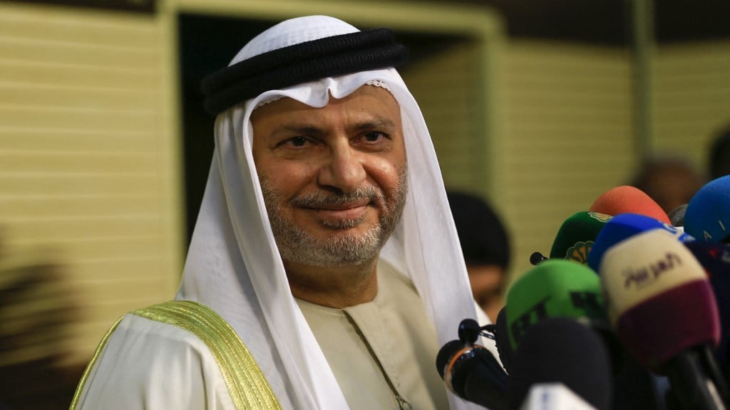 Emirati diplomatic adviser Anwar Gargash, pictured in January 2020, says the UAE does not intend to pick sides between global powers (AFP/File photo)