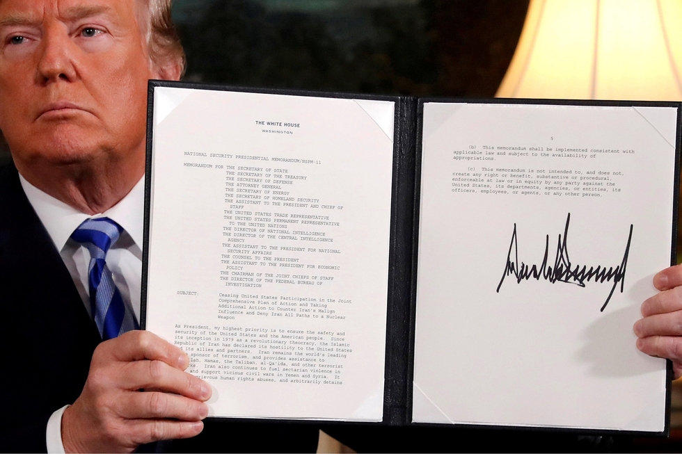 Former US President Donald Trump withdrew from the Iran nuclear pact in May 2018 (Reuters)