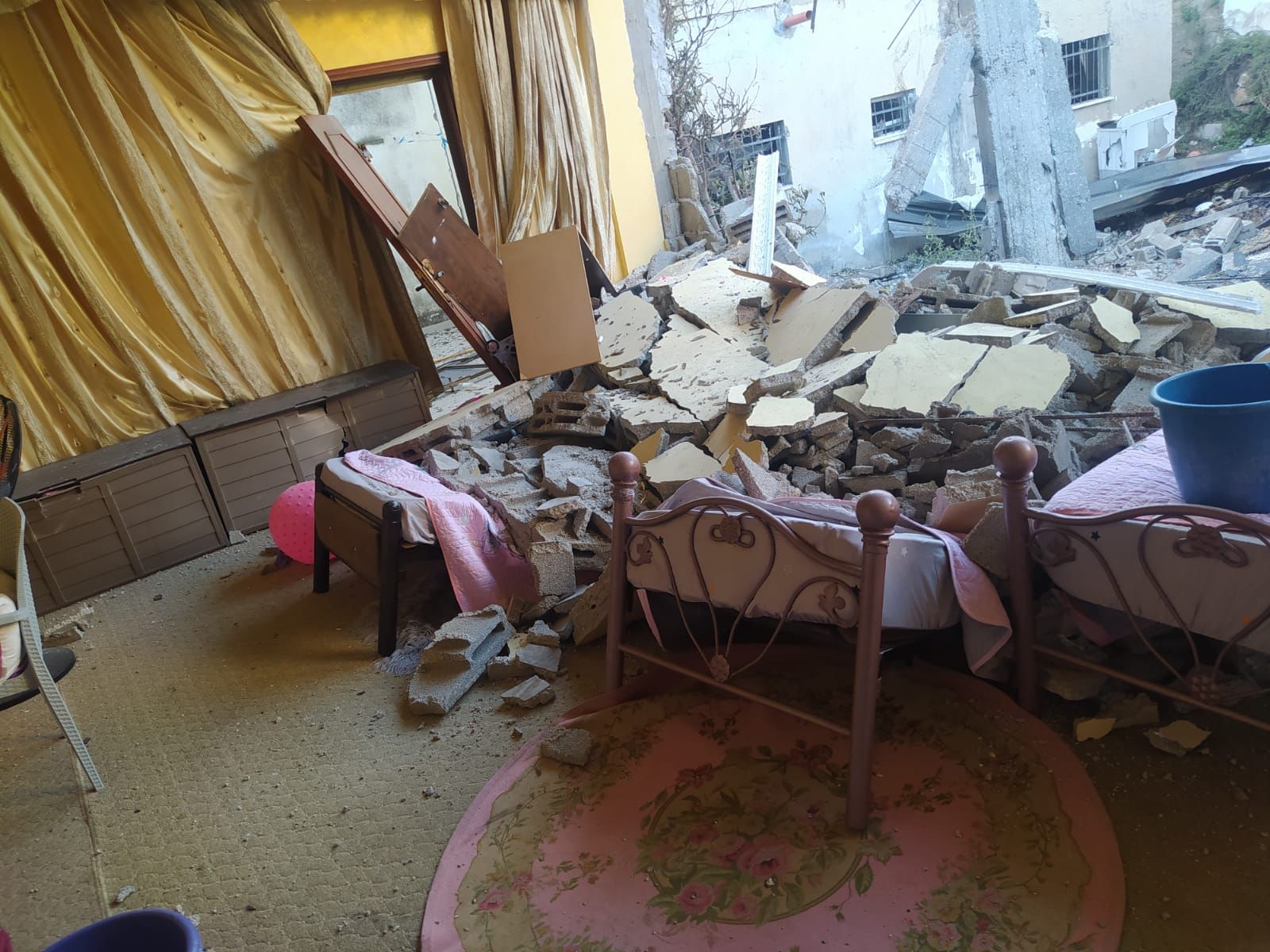 Al-Shalabi returned to her home in Jenin after the Israeli assault to find in ruins (Provided)