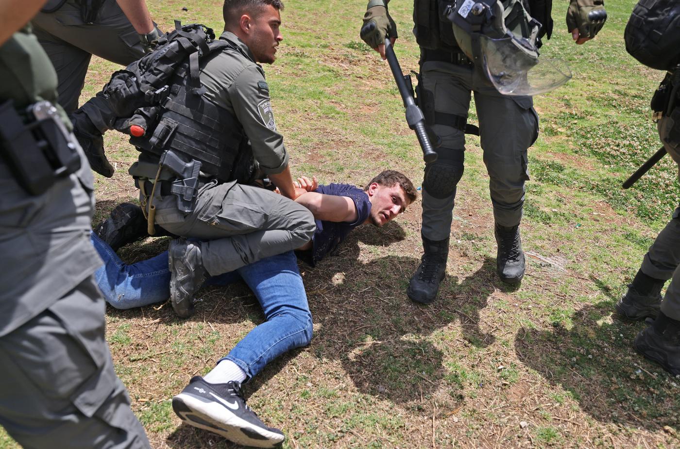 Palestinian protester arrested