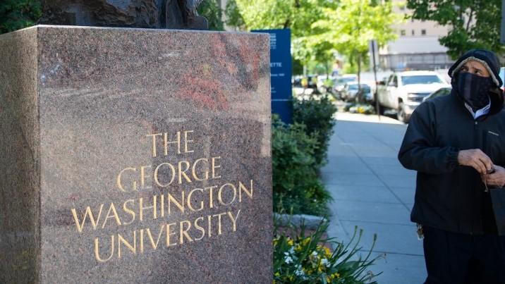 The campus of George Washington University in Washington, DC on 7 May 2020.