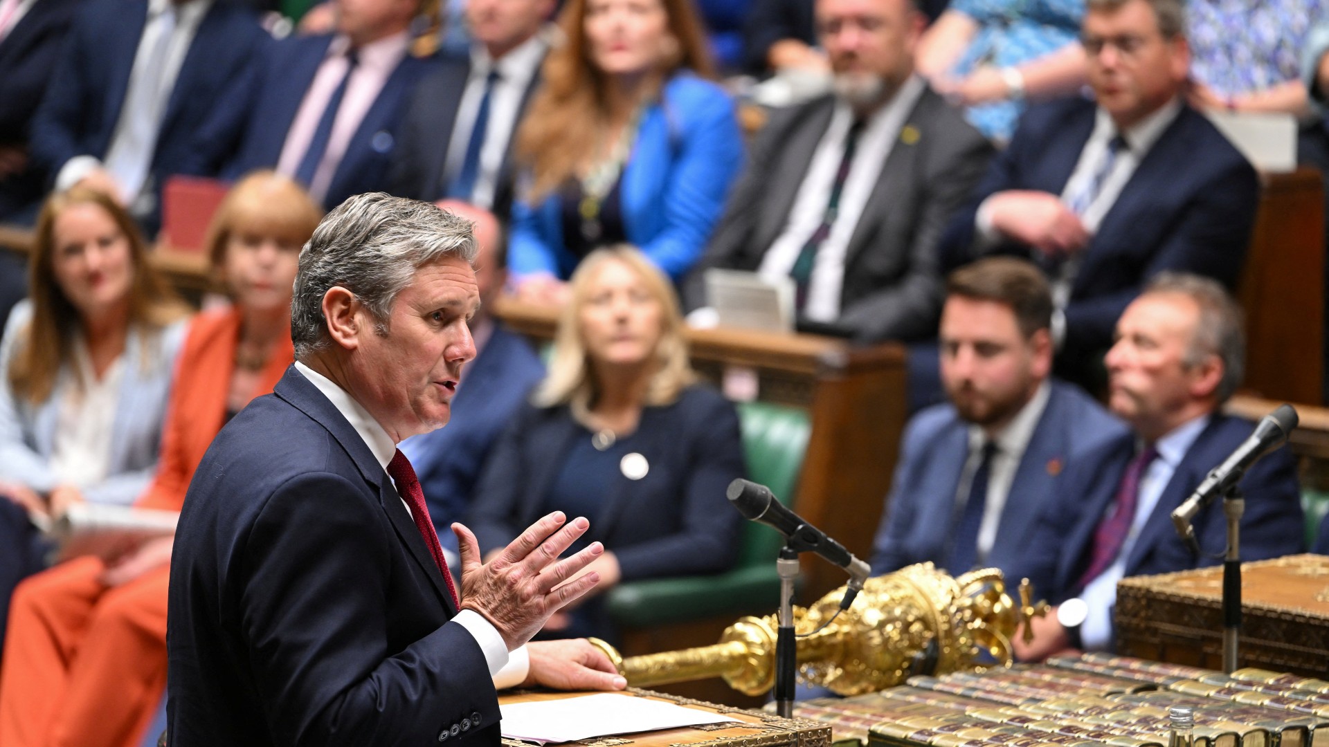 Britain's Labour Party leader Keir Starmer speaks at the House of Commons in London, Britain, June 28, 2023.